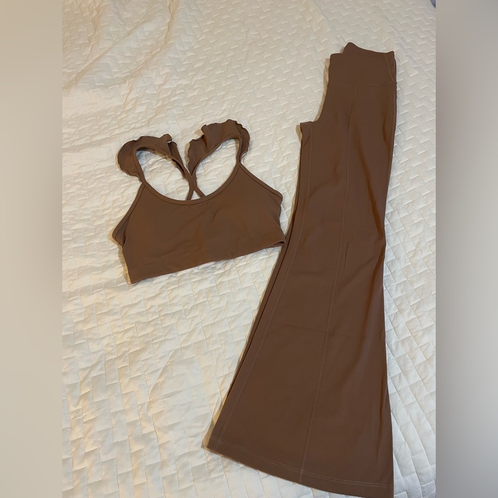 JoyLab Brown Flare Pants & Top Set - Picture 2 of 8